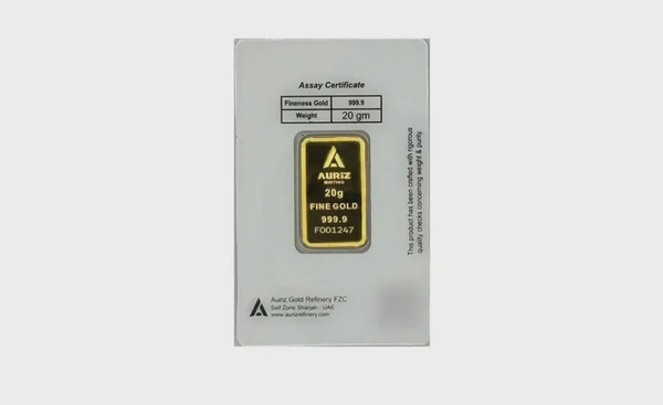 Auriz Minting 20gm 24K Gold Bar - Variable Design