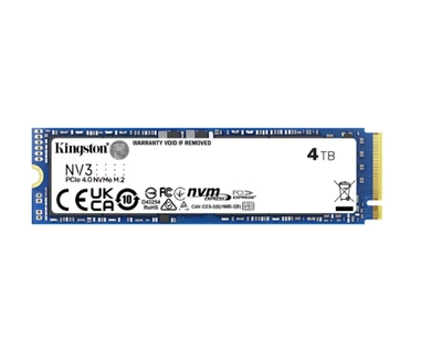 Kingston NV3 4TB M.2 2280 NVMe SSD, PCIe 4.0 Gen 4x4, Up to 6000 MB/s - SNV3S/4000G | 4 TB-0
