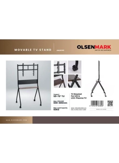 Olsenmark TV Bracket Movable Stand 55‑75″ – Adjustable Mobile TV Mount, Heavy‑Duty Support-1