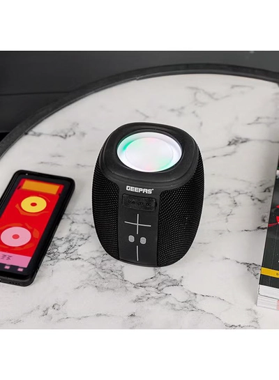 GEEPAS Rechargeable Bluetooth Speaker, BT/USB/TF Card/FM , Lithium Battery Speaker With TWS And Aux-In | Portable Speaker With Hands-Free Calling Black-1
