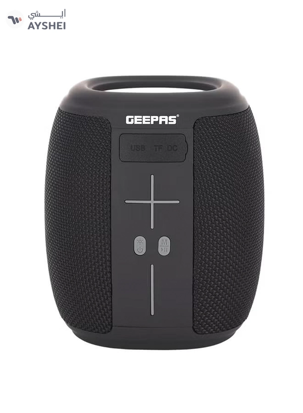 GEEPAS Rechargeable Bluetooth Speaker, BT/USB/TF Card/FM , Lithium Battery Speaker With TWS And Aux-In | Portable Speaker With Hands-Free Calling Black