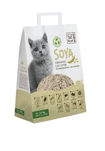 M-PETS Soya Organic Cat Litter Non Scented 6 L – 100% Biodegradable-0