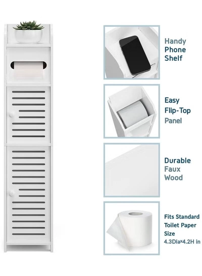  Eworld 3-Tier Free Standing Bathroom Furniture Cabinets-1