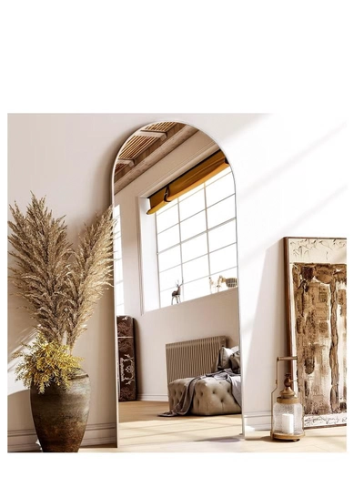Y&D Thickening Arched Full Length Mirror with Stand-Silver Floor Length Mirror Metal Framed for Wall Mounted Body Mirror Leaning Full Body Mirror Entryway Dressing Mirror for Living Room Bedroom-0