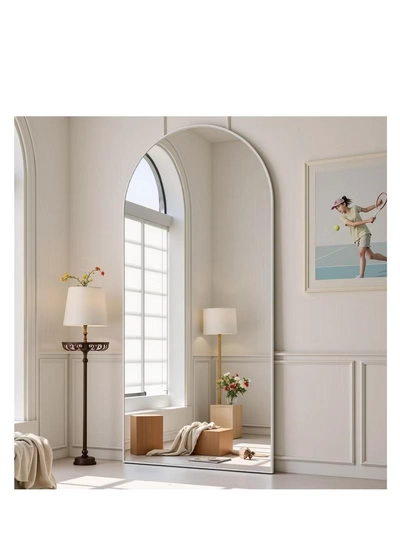 Y&D Thickening Arched Full Length Mirror with Stand-Silver Floor Length Mirror Metal Framed for Wall Mounted Body Mirror Leaning Full Body Mirror Entryway Dressing Mirror for Living Room Bedroom-1