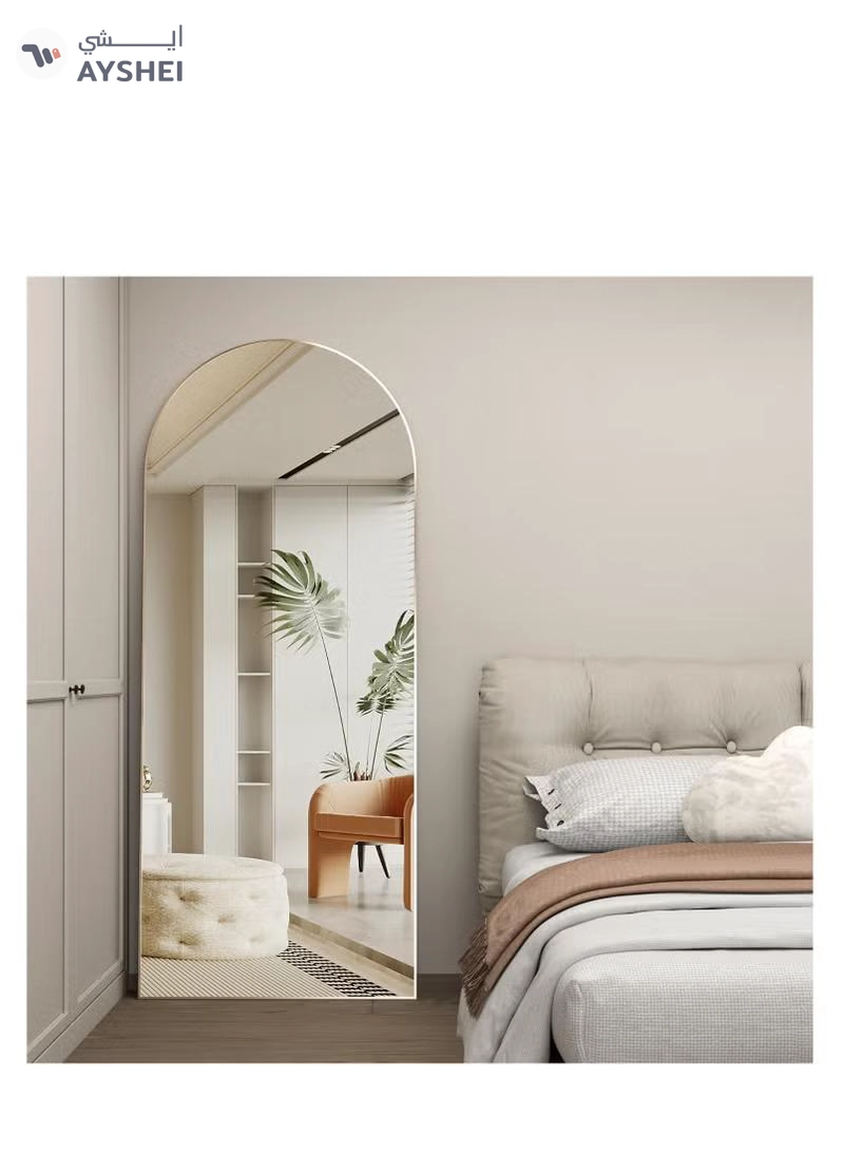 Y&D Thickening Arched Full Length Mirror with Stand-Silver Floor Length Mirror Metal Framed for Wall Mounted Body Mirror Leaning Full Body Mirror Entryway Dressing Mirror for Living Room Bedroom-2-2