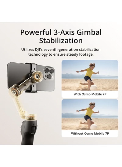 dji Osmo Mobile 7P Gimbal Stabilizer for iPhone, Android, Native Tracking, Lighting, 3-Axis Phone Gimbal, Quick Launch, One-Tap Edit, Built-in Extension Rod & Tripod, 10hrs Use, Phone Charging Black-6
