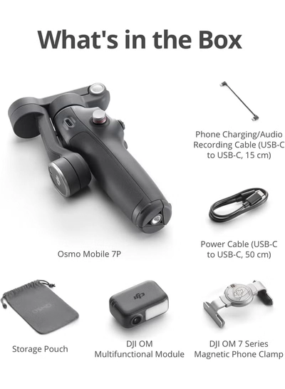 dji Osmo Mobile 7P Gimbal Stabilizer for iPhone, Android, Native Tracking, Lighting, 3-Axis Phone Gimbal, Quick Launch, One-Tap Edit, Built-in Extension Rod & Tripod, 10hrs Use, Phone Charging Black-4