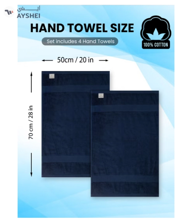 REZLAN Luxury 4-Piece Hand Towel Set