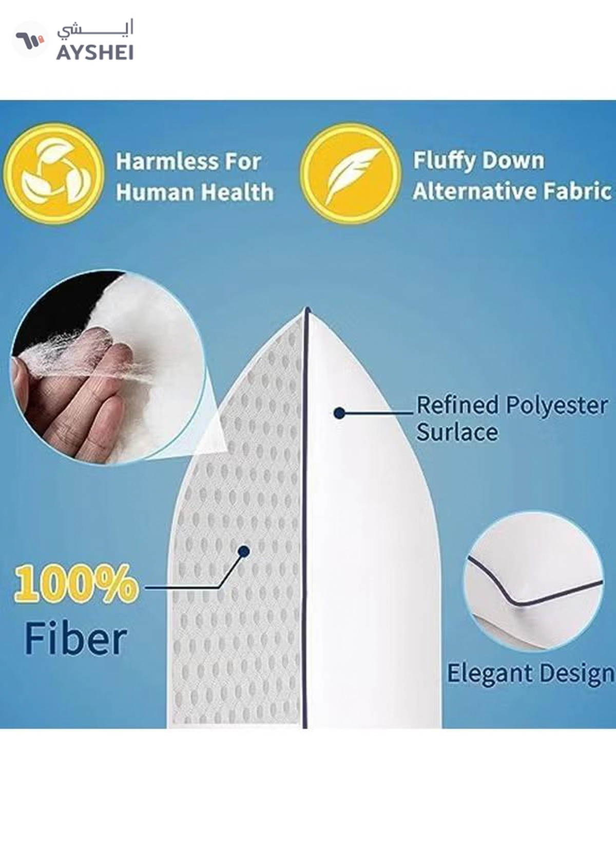 Eworld Premium Down Alternative Filled Bed Pillows-4-4