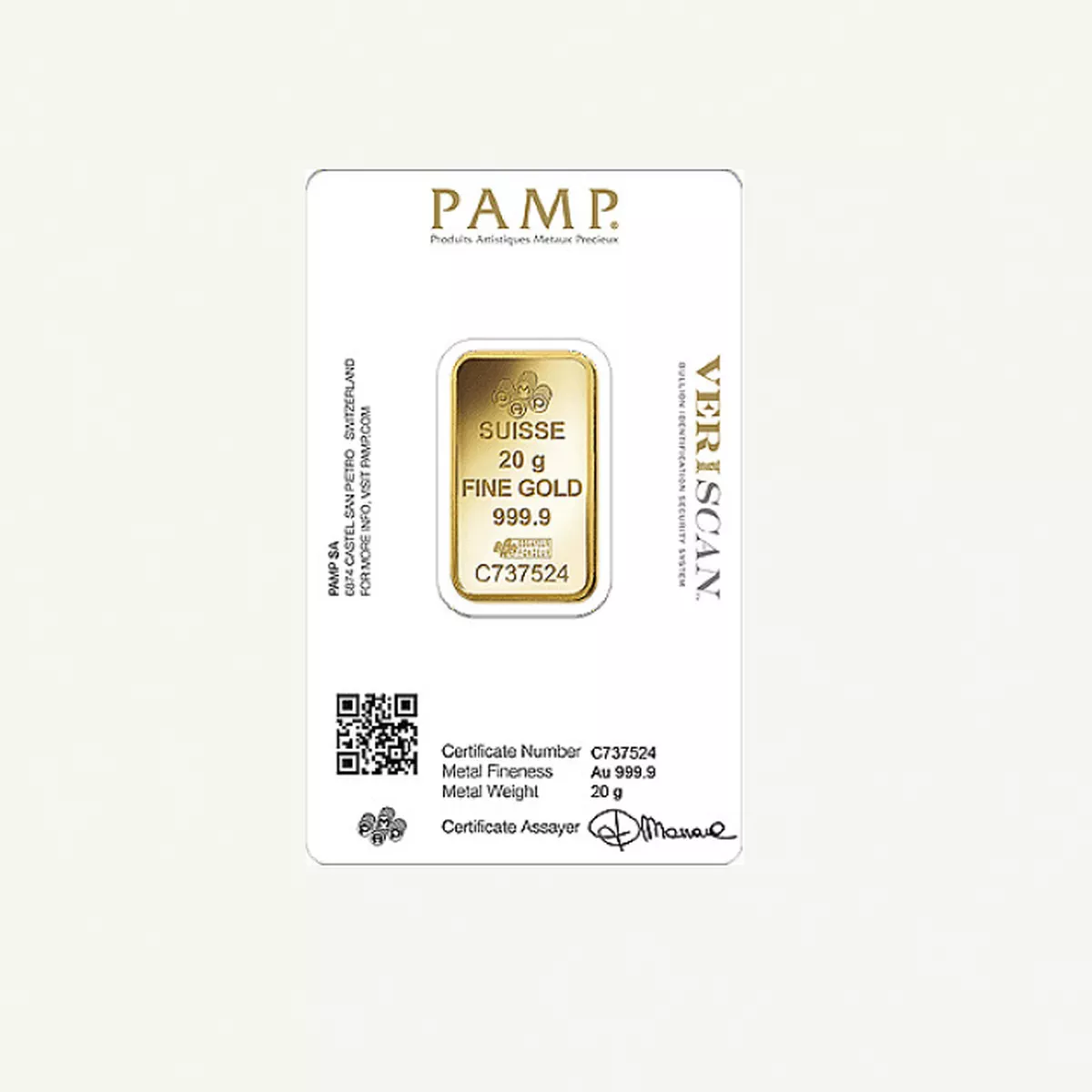 PAMP 20 Gram Gold Bar-1-1