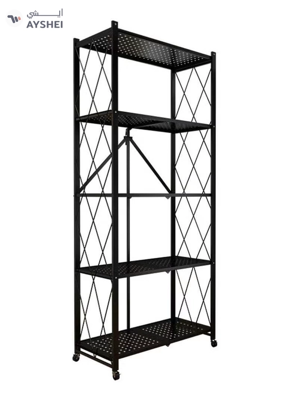 DubaiGallery Foldable Storage Shelves 5 Tier, Storage Racks Kitchen Cabinet, Shelf Storage Multipurpose Rack 