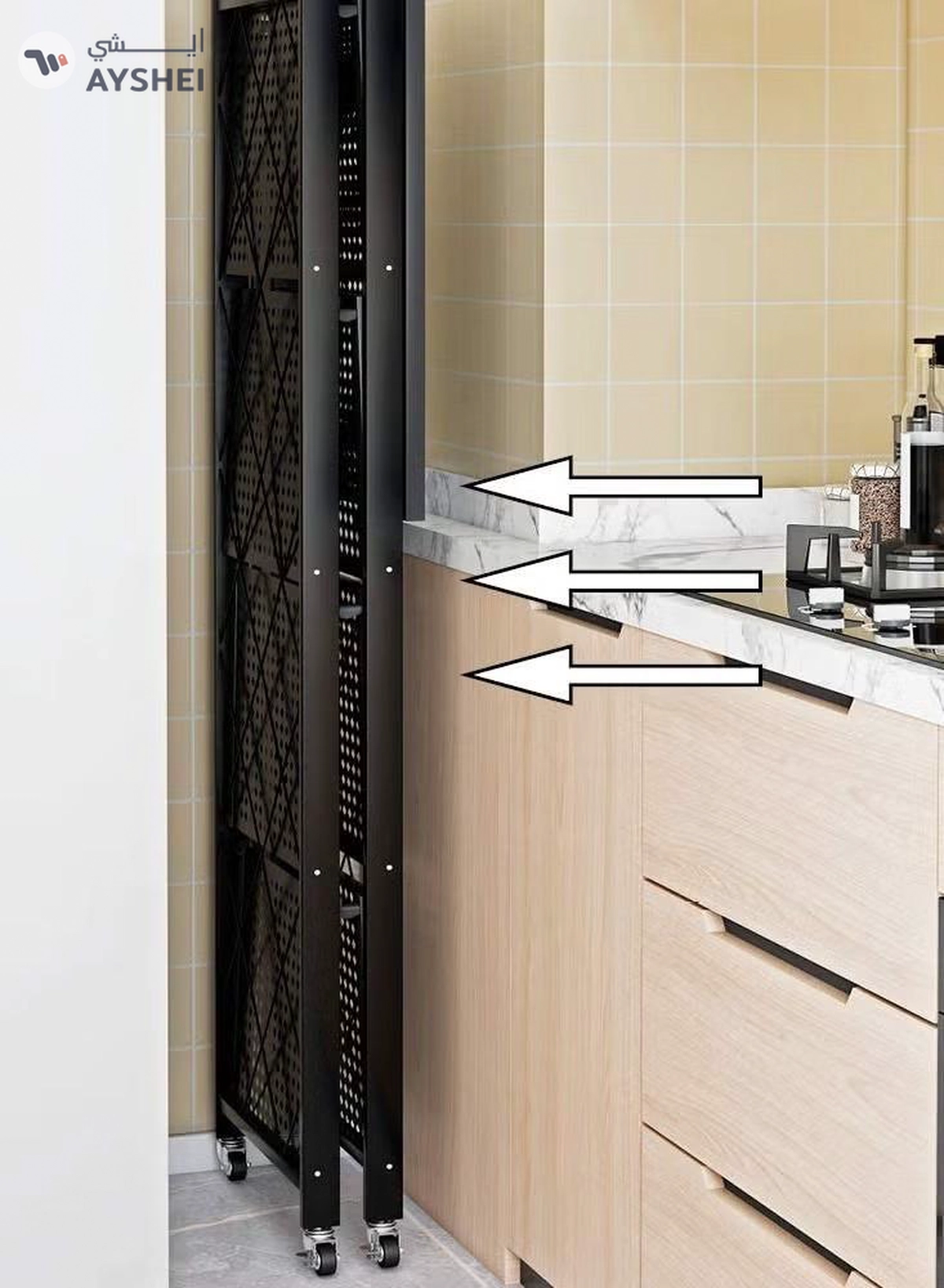 DubaiGallery Foldable Storage Shelves 5 Tier, Storage Racks Kitchen Cabinet, Shelf Storage Multipurpose Rack -1-1