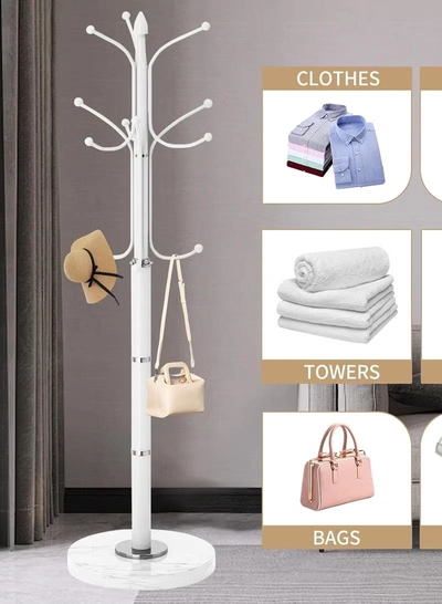 DubaiGallery Coat Stands Coat Racks Metal Coat Rack Coat Stand Metal Hat Coat Stand Heavy Bedroom Hallway Free Standing Clothes Hat Rack Hangers Free-Standing Hanger Rack-2