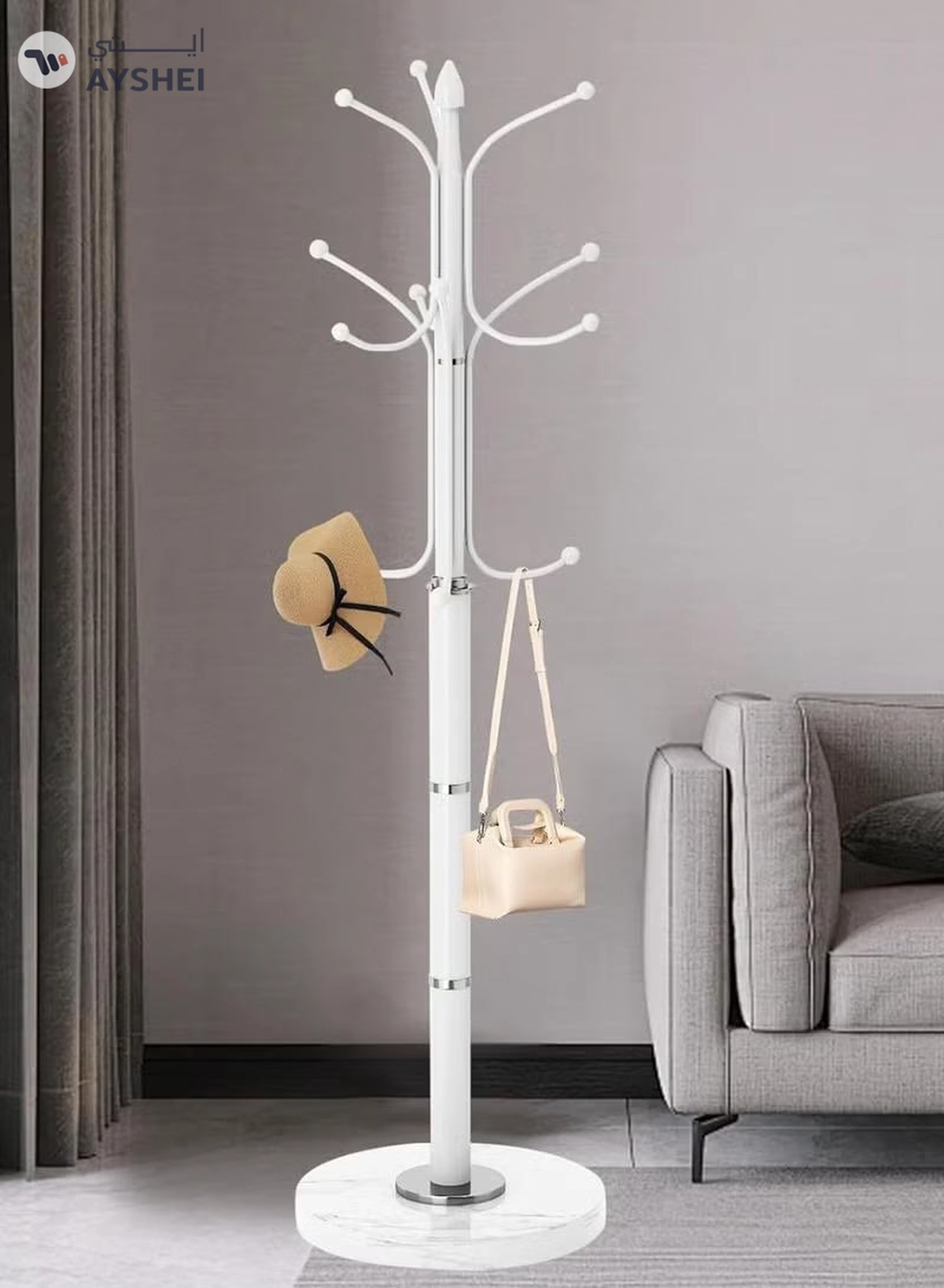 DubaiGallery Coat Stands Coat Racks Metal Coat Rack Coat Stand Metal Hat Coat Stand Heavy Bedroom Hallway Free Standing Clothes Hat Rack Hangers Free-Standing Hanger Rack-3-3
