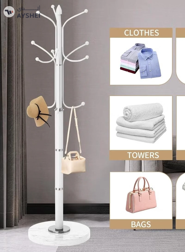 DubaiGallery Coat Stands Coat Racks Metal Coat Rack Coat Stand Metal Hat Coat Stand Heavy Bedroom Hallway Free Standing Clothes Hat Rack Hangers Free-Standing Hanger Rack