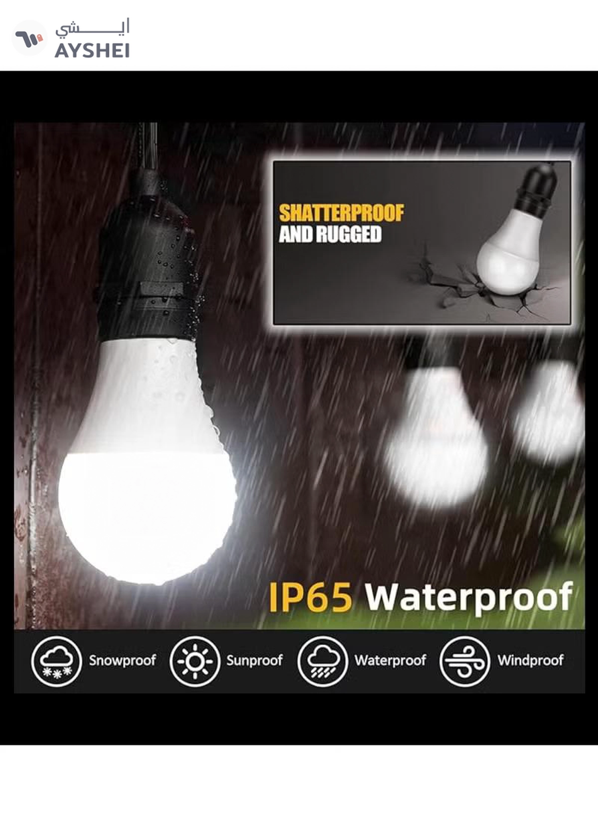 Yuwell Outdoor Waterproof IP65 Led String Lights E27 Holder 100 Meter Bulb Holder Wire With 200 LED Bulbs 9W Warm White With EU Plug Solar Bulb Holder For Ramadan Decoration Lights And Outdoor Decoration Light Hanging Light String Wire Ramadan Light For Commercial Patio Garden & Porch Yard-4-4