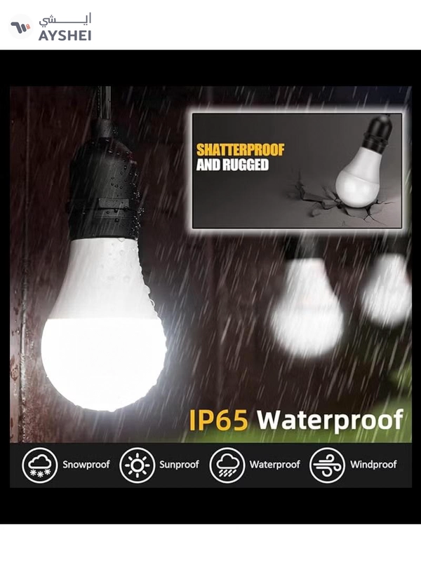 Yuwell Outdoor Waterproof IP65 Led String Lights E27 Holder 100 Meter Bulb Holder Wire With 200 LED Bulbs 9W Warm White With EU Plug Solar Bulb Holder For Ramadan Decoration Lights And Outdoor Decoration Light Hanging Light String Wire Ramadan Light For Commercial Patio Garden & Porch Yard