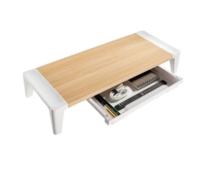 Navodesk Premium Wooden Monitor Riser With Drawer, Minimalistic Monitor Stand for iMac & PC-0