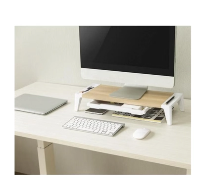 Navodesk Premium Wooden Monitor Riser With Drawer, Minimalistic Monitor Stand for iMac & PC-2