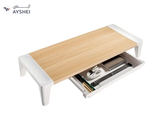 Navodesk Premium Wooden Monitor Riser With Drawer, Minimalistic Monitor Stand for iMac & PC