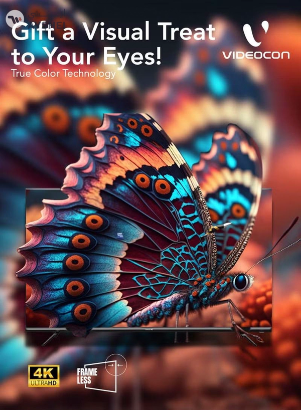 VIDEOCON 50 Inch Edgeless 4K UHD Android 13 Smart TV Netflix, Youtube, Amazon Prime Etc E50EL1100 Black