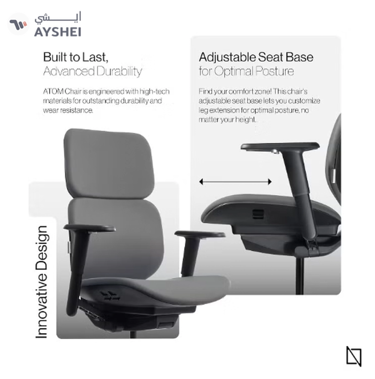 Navodesk NAVO ATOM, Minimal Aesthetic & Ergonomic Office Chair-3-3