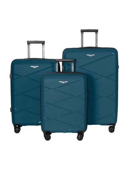 PARAJOHN Travel with Ease and Confidence - Light Weight Stylish & Durable PP Trolley Luggage Set with TSA Lock- Blue-0
