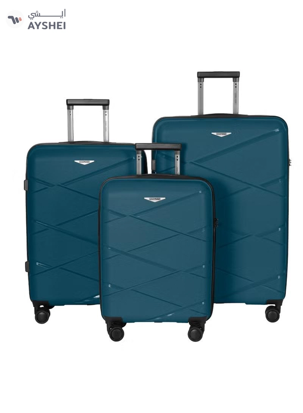 PARAJOHN Travel with Ease and Confidence - Light Weight Stylish & Durable PP Trolley Luggage Set with TSA Lock- Blue