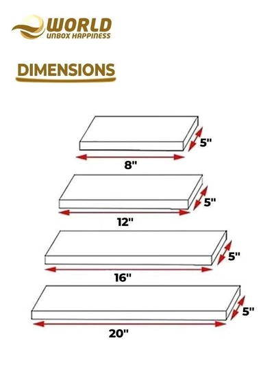 Eworld Set of 4 Floating Shelves, Stylish Wall Mounted Ledges-1