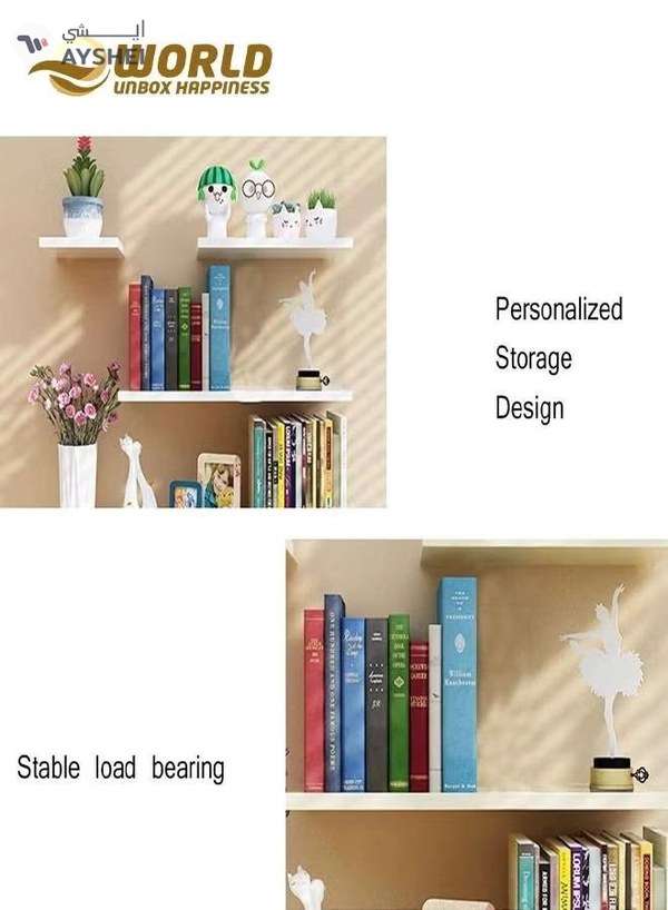 Eworld Set of 4 Floating Shelves, Stylish Wall Mounted Ledges