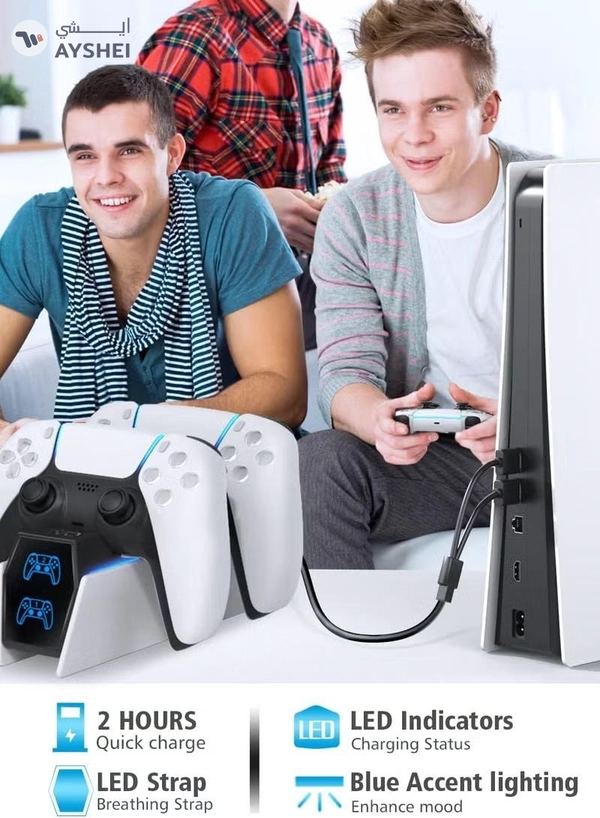 Eworld PS5 Fast Charging Station, 2H Dual Sense Controller Charger for PlayStation 5