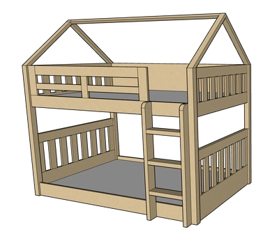McHouse Bunk Bed, 120 x 200 cms-4