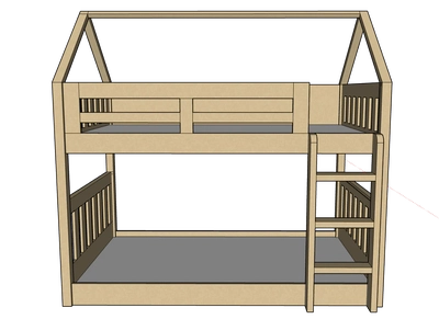 McHouse Bunk Bed, 120 x 200 cms-3