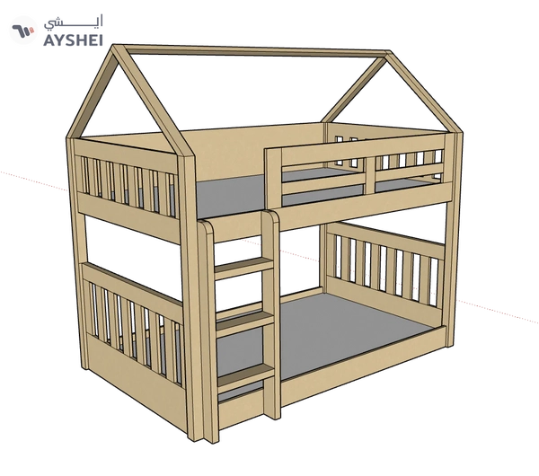 McHouse Bunk Bed, 120 x 200 cms