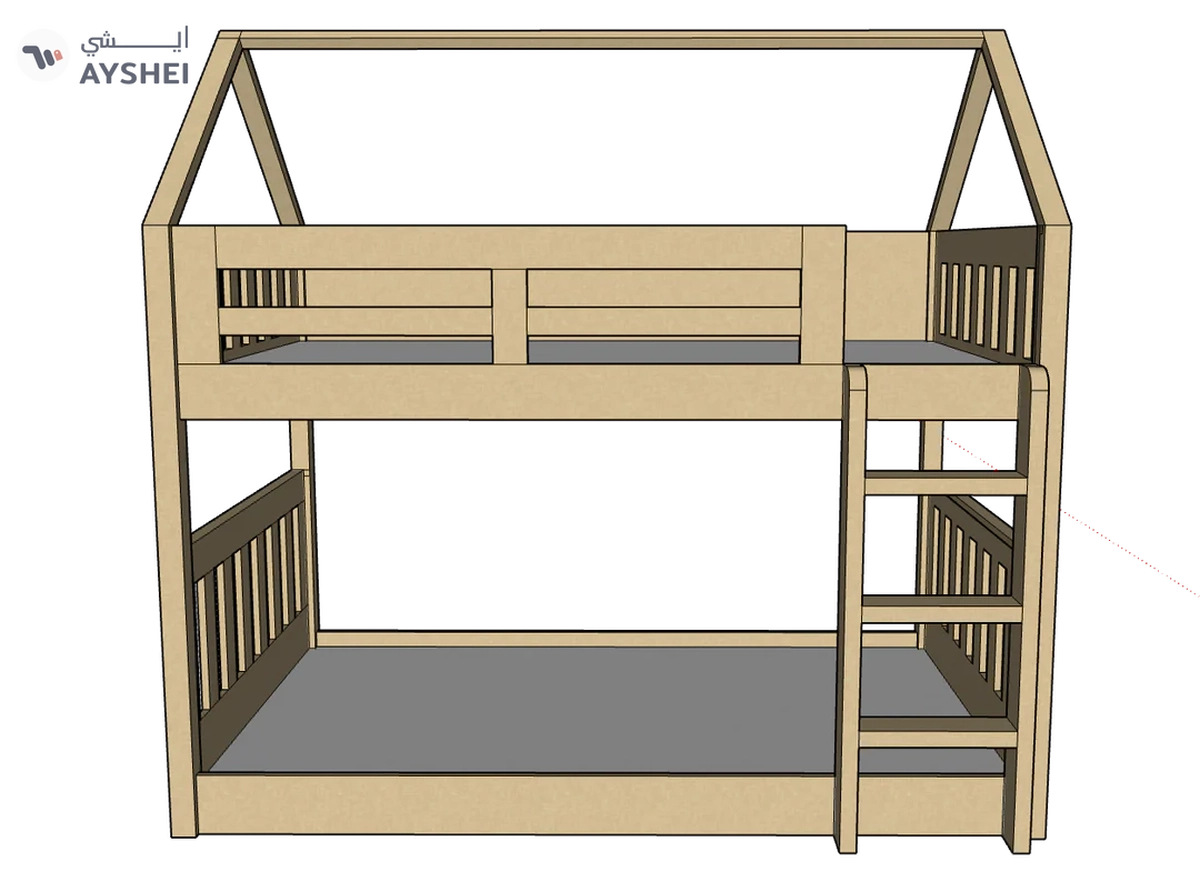McHouse Bunk Bed, 120 x 200 cms-3-3