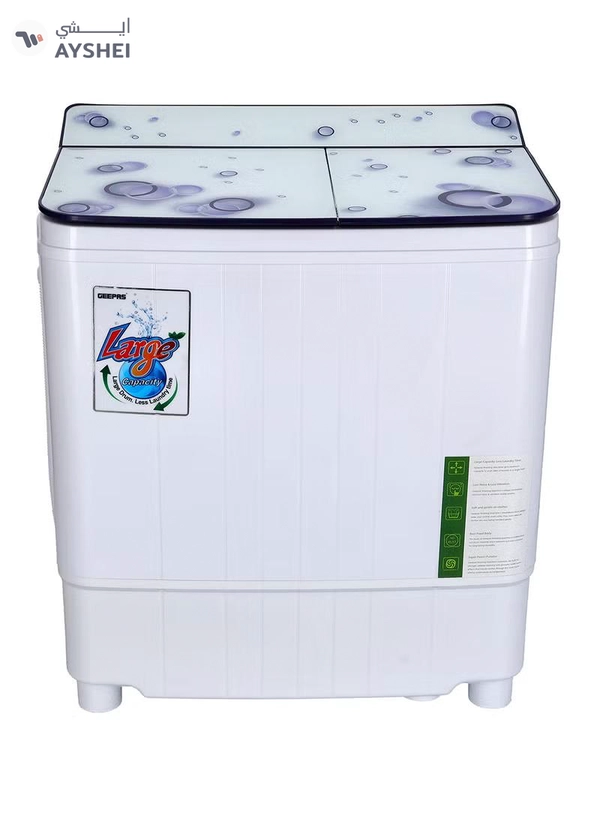 GEEPAS Semi Automatic Mini Washing Machine| 3.5Kg | 360 W 2 IN 1 Mini Compact Twin Tub Washing Machine| Washer & Spinner Combo With Timer, 2 Inlet Water Hose 3.5 kg 360 W GSWM6473S White 3.5 kg 360 W GSWM6473S White