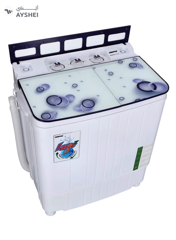 GEEPAS Semi Automatic Mini Washing Machine| 3.5Kg | 360 W 2 IN 1 Mini Compact Twin Tub Washing Machine| Washer & Spinner Combo With Timer, 2 Inlet Water Hose 3.5 kg 360 W GSWM6473S White 3.5 kg 360 W GSWM6473S White