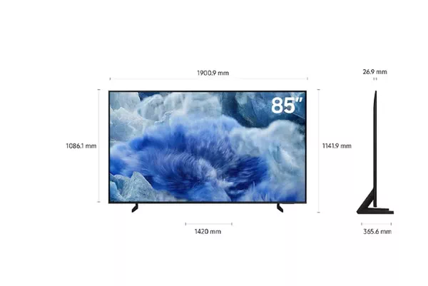 Samsung 85 Inch QLED TV, Q8F, 4K, Q4 AI Processor, 100% Color Volume with Quantum Dot, AirSlim, Endless Free Content, Vision AI Smart TV, QA85Q8FAAUXZN (2025 - UAE Version) Q8F BLACK