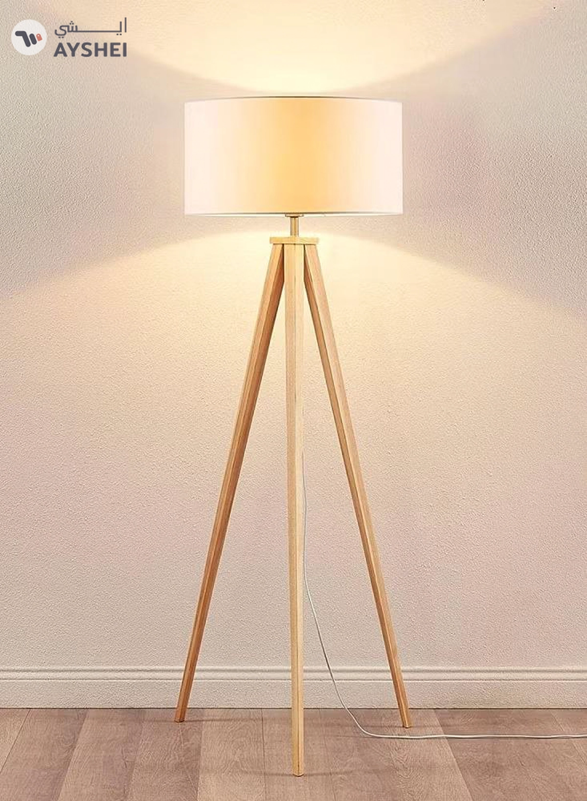 DubaiGallery Nordic Vertical Bedside Floor Lamp Inclined Rod for Living Room & Bedroom With 12W-4-4
