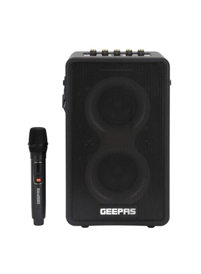 GEEPAS RGB Bluetooth Speaker: Big Sound, Long Playtime, Wireless Mic - Black-0