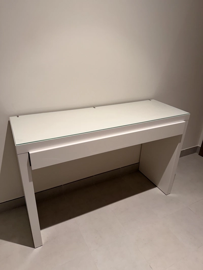 White Console / Vanity with one drawer-0