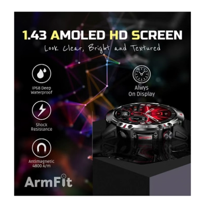 ARMFIT Hulk Smartwatch For Men, AMOLED Always On Display Bluetooth -5