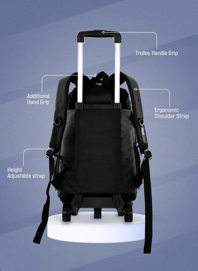 PARAJOHN 2 Wheel Trolley backpack 18 inches Navy-2