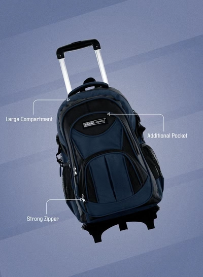 PARAJOHN 2 Wheel Trolley backpack 18 inches Navy-3