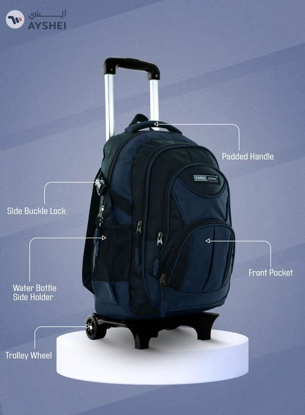 PARAJOHN 2 Wheel Trolley backpack 18 inches Navy
