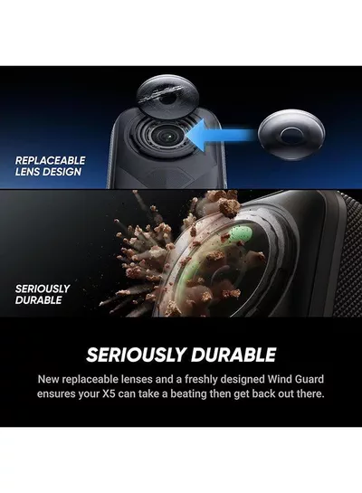 X5 - Waterproof 8K 360° Action Camera, Leading Low Light, Invisible Selfie Stick Effect, Rugged and Replaceable Lens, 3-Hour Battery, Built-in Wind Guard, Stabilization, Triple AI Chip Design-6