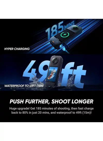 X5 - Waterproof 8K 360° Action Camera, Leading Low Light, Invisible Selfie Stick Effect, Rugged and Replaceable Lens, 3-Hour Battery, Built-in Wind Guard, Stabilization, Triple AI Chip Design-7