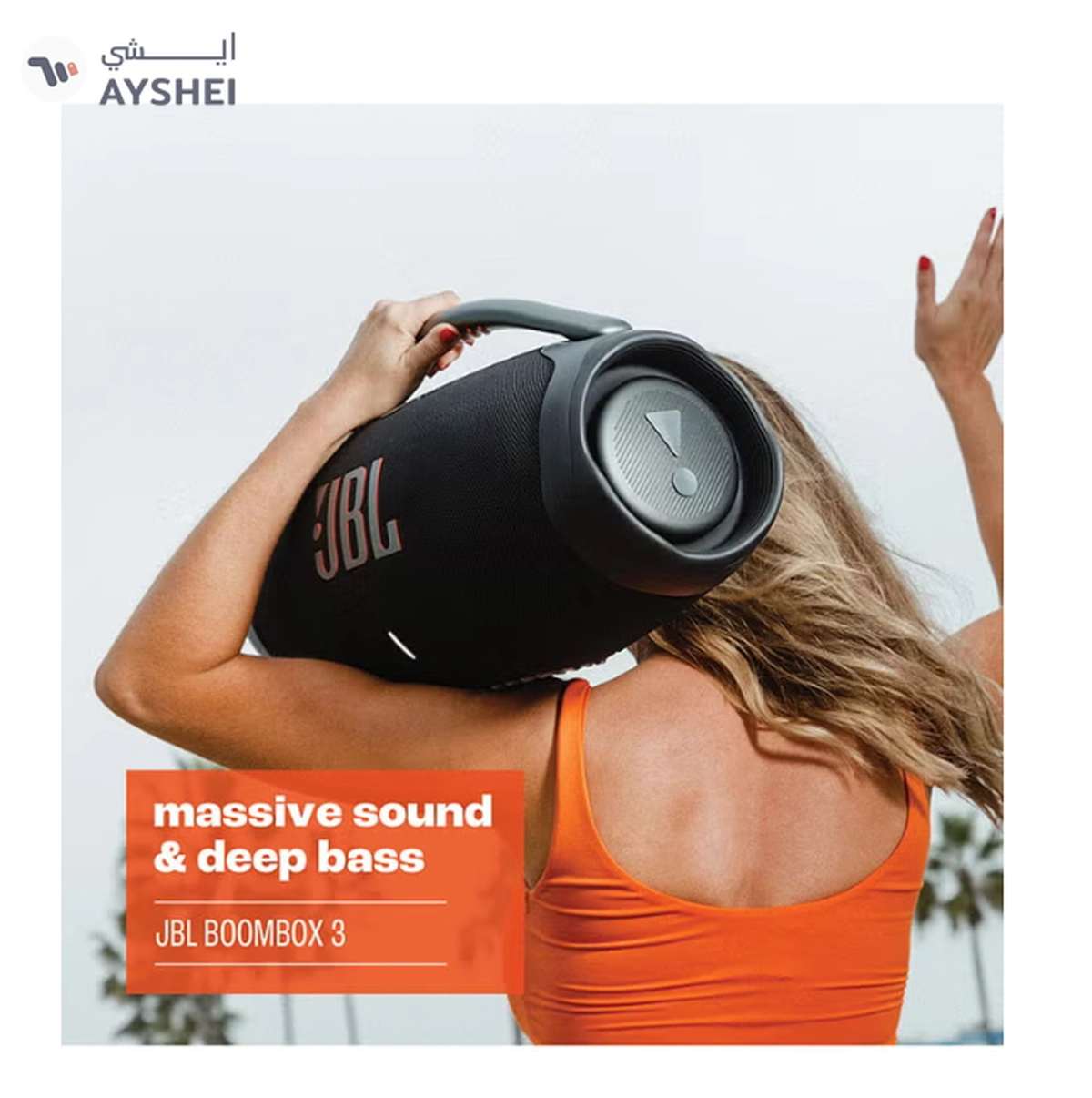 JBL Boombox 3 Portable Speaker With Massive Signature Pro Sound Black-4-4