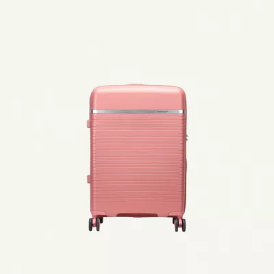 British Traveller 3-Piece Polypropylene Luggage Set | 20”, 24”, 28” Lightweight Suitcases with 360° Spinner Wheels, TSA Lock, Water & Scratch Resistant | Durable Hard Shell Trolley Bags with Telescopic Handle - Pink-2
